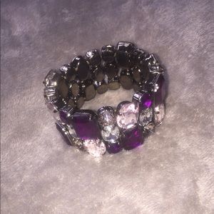 Purple & Silver Rhinestone Studded Band